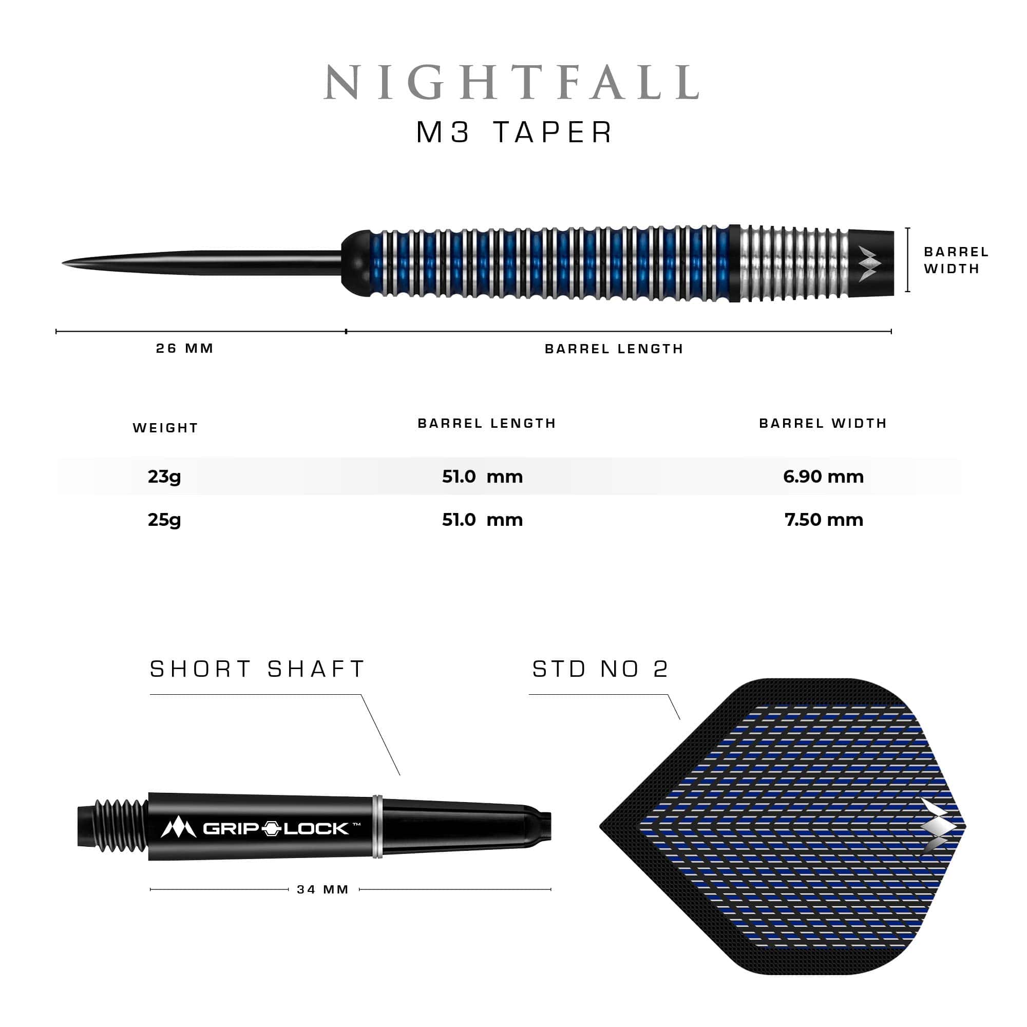 Juego de dardos Mission Nightfall | Barril de tungsteno - Imagen 6