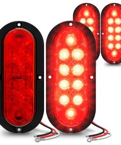 Kit de 4 luces de cola ovaladas LED rojas de 6 pulgadas