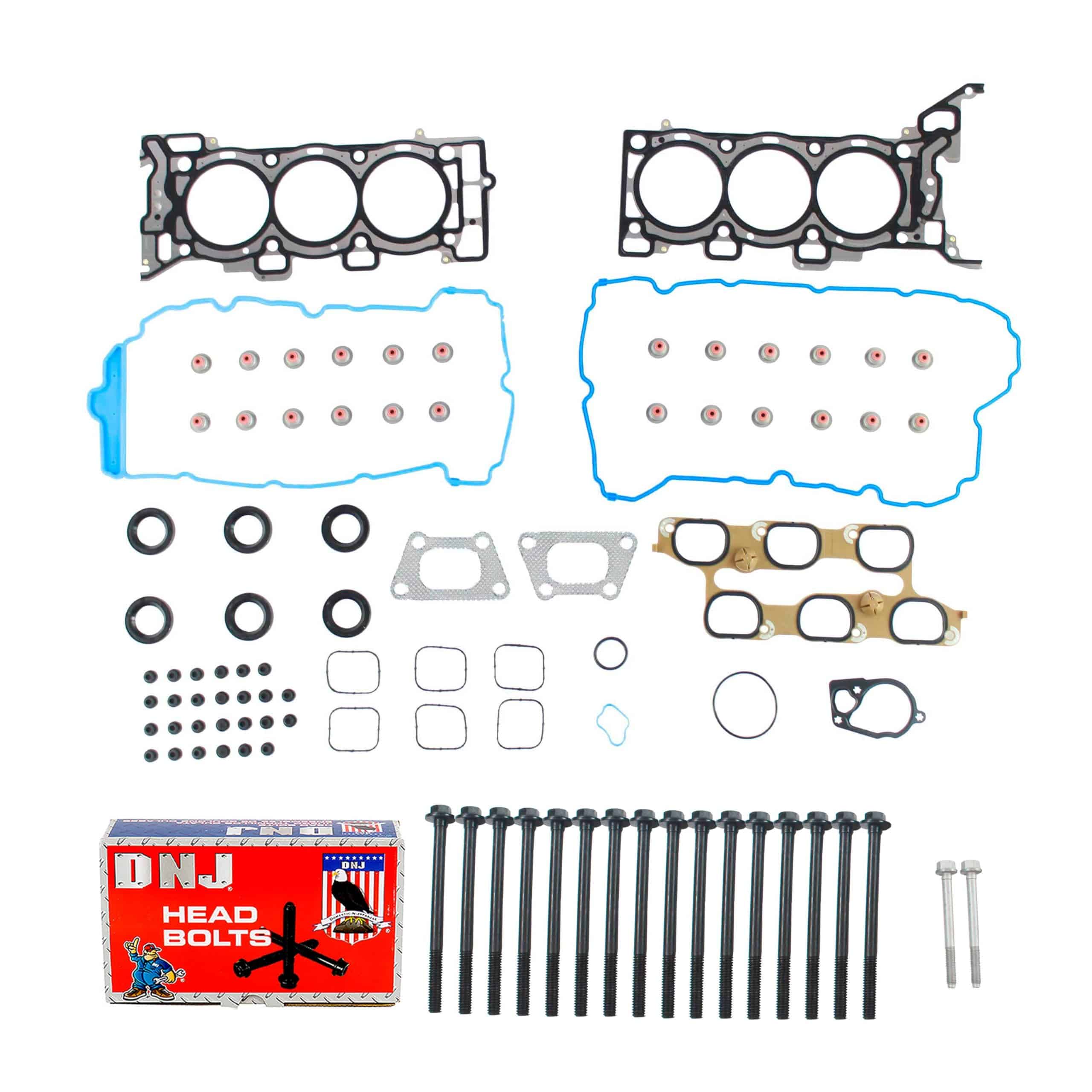 Juego de empaques de culata DNJ HGB3237 con kit de pernos