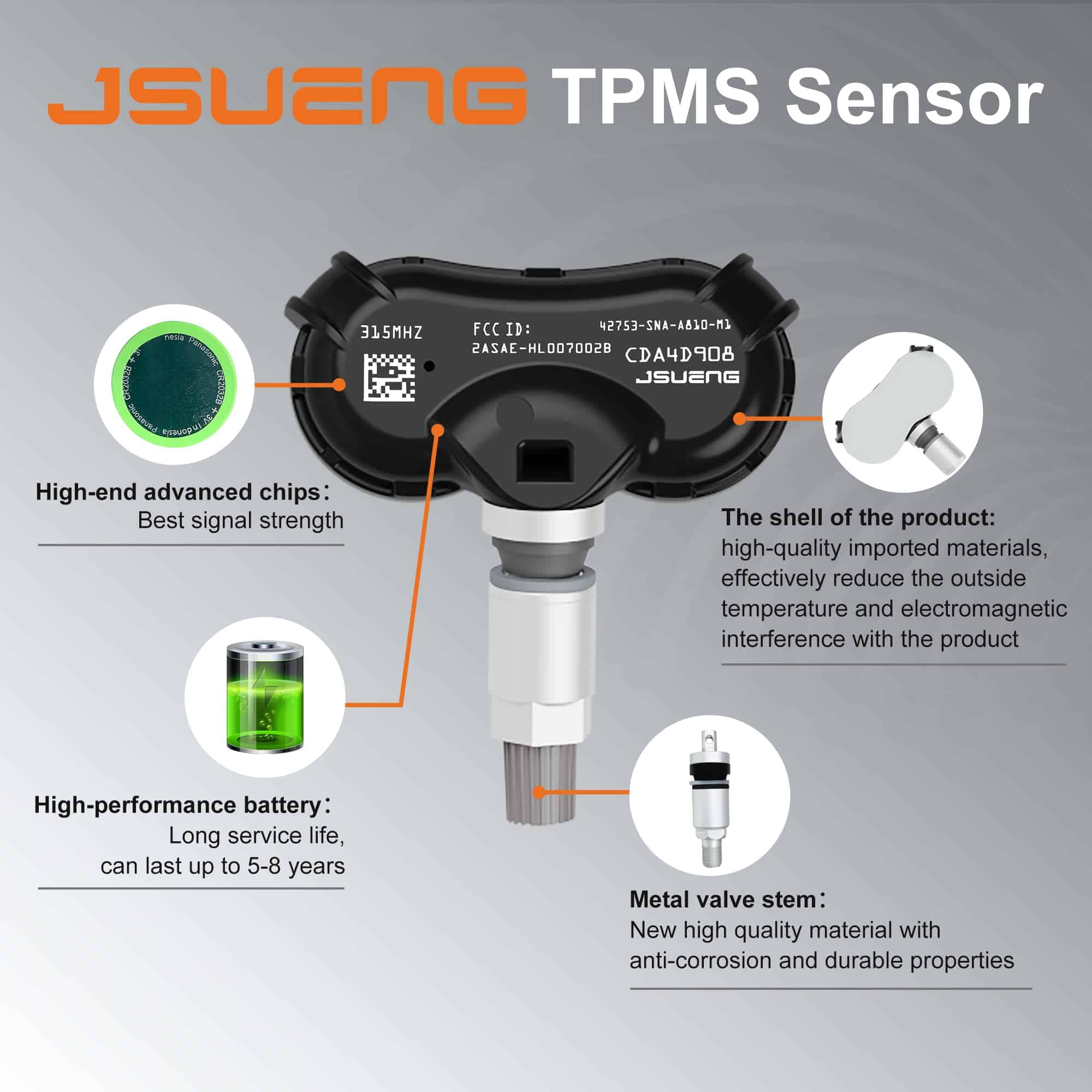 Sensor de TPMS de Repuesto Jsueng para Honda Civic, CR-Z - Imagen 5