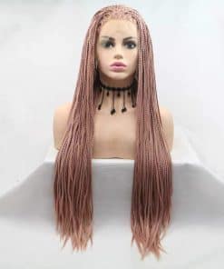 Pelucas de Encaje Rosa y Dorado Sintético para Mujeres Pelo