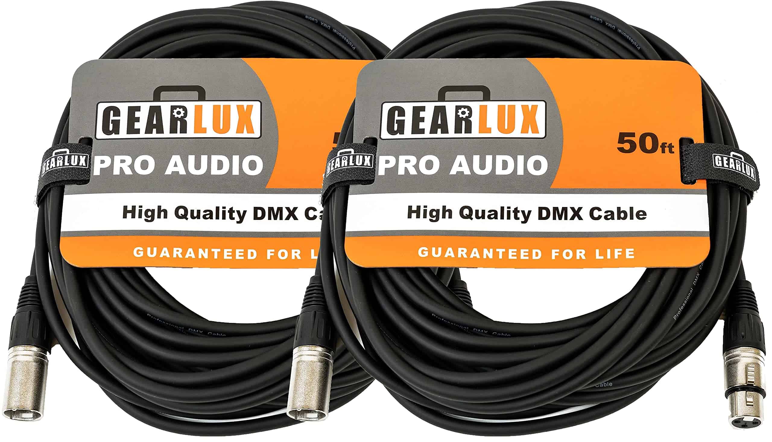 Cable DMX Gearlux, 3 Pines, Macho a Hembra, 50 Pies -