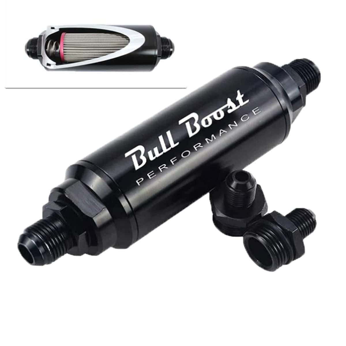 Filtro de Combustible Bull Boost 44 Micrones en Línea -6AN