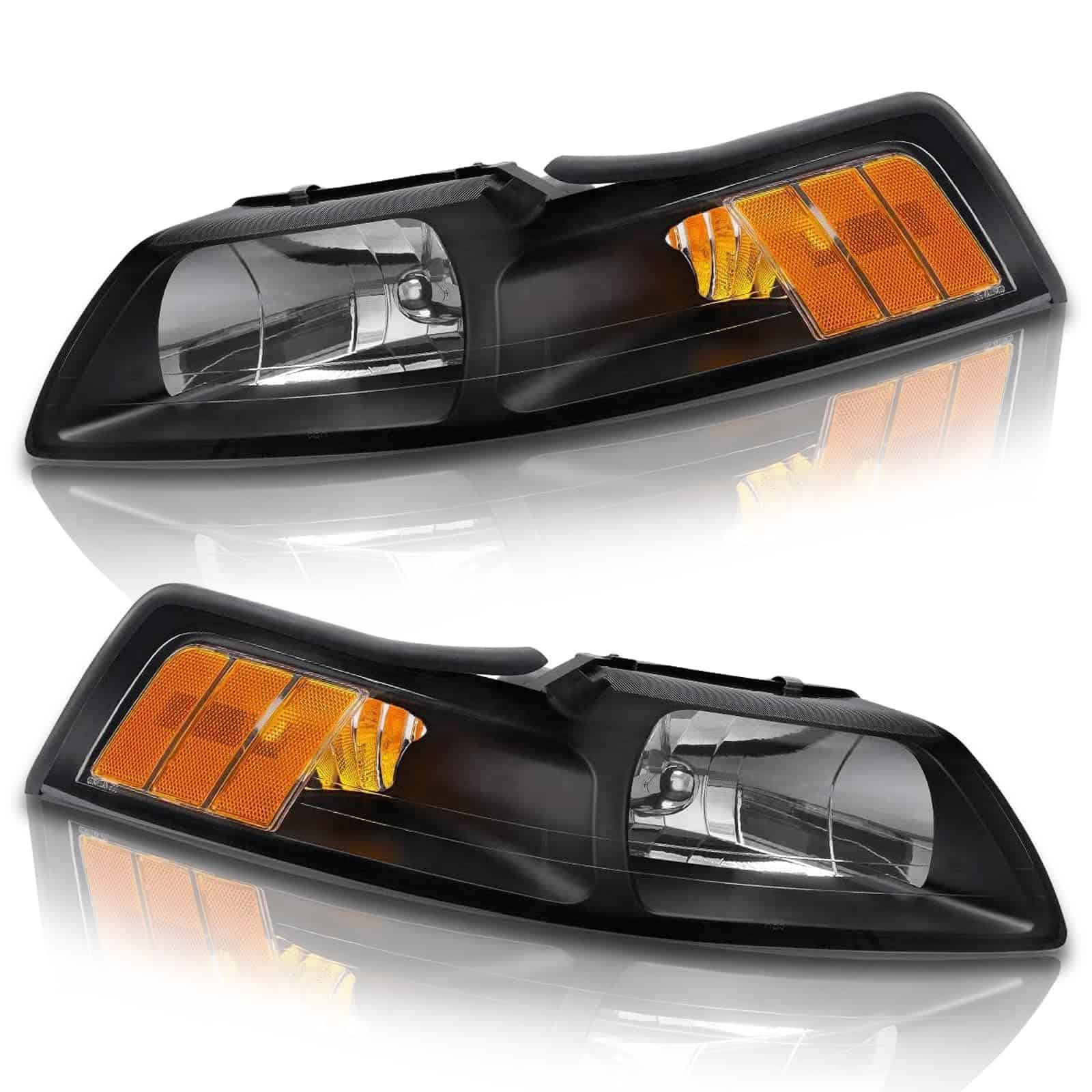 Faros para Ford Mustang 1999-2004, Negro con Reflector