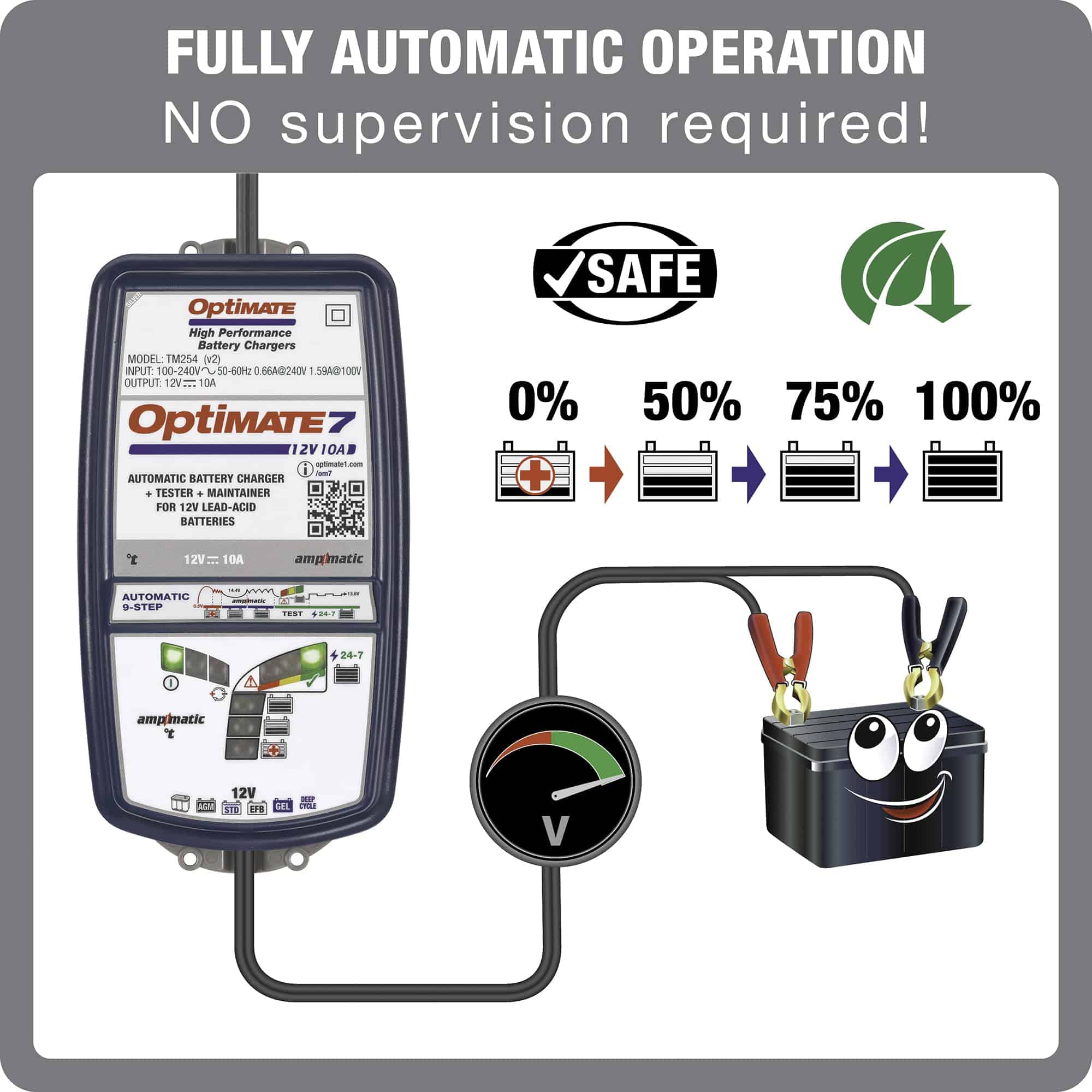 Optimate 7 AmpMatic - 12V 10A, Cargador de batería - Imagen 4