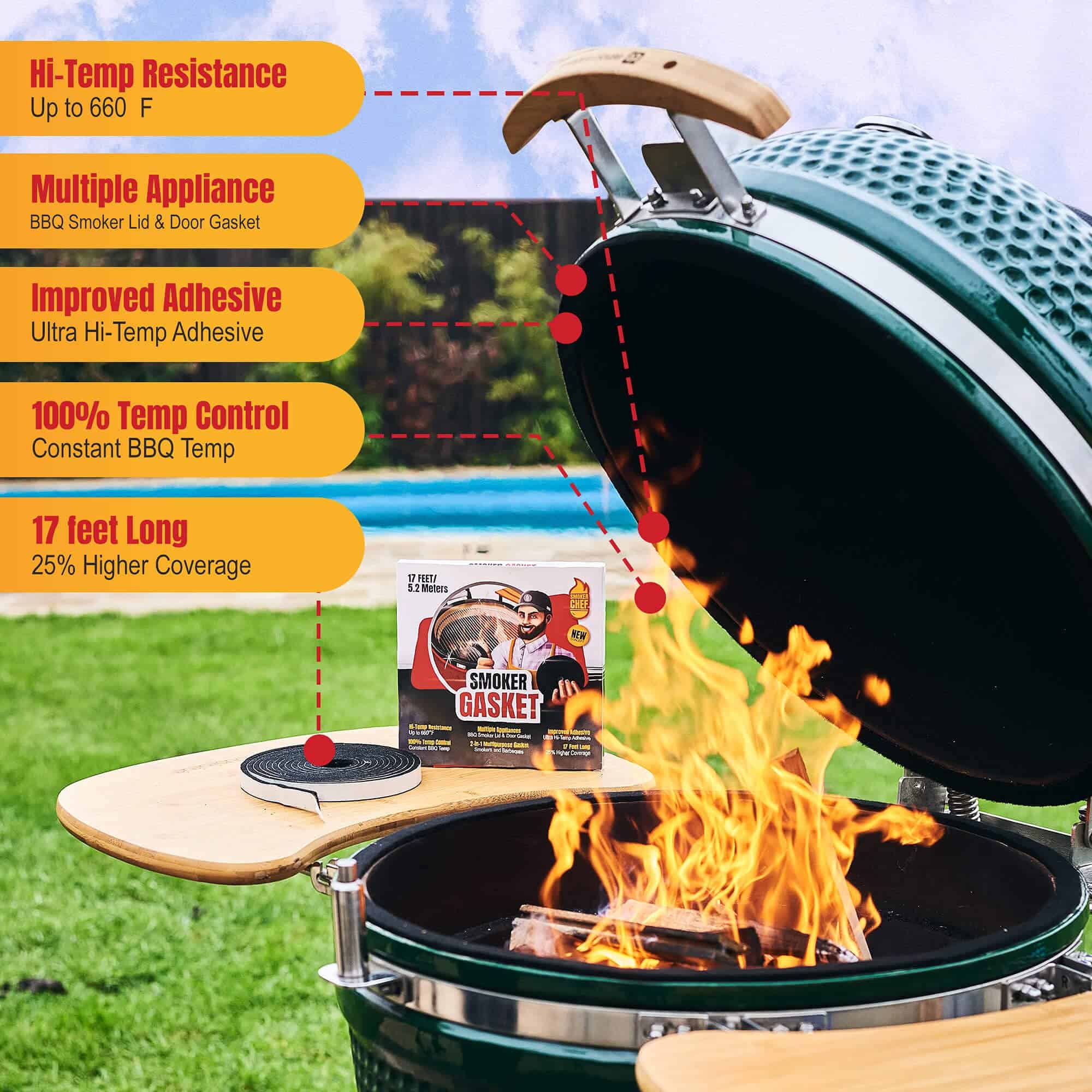 Sello de parrilla para ahumador Smoker Chef - Cinta de - Imagen 4