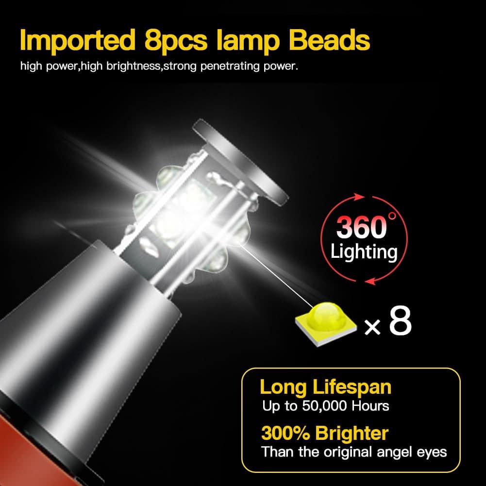 APMAT H8 Luces de Angel Eyes Halo LED Bombilla Compatible - Imagen 4