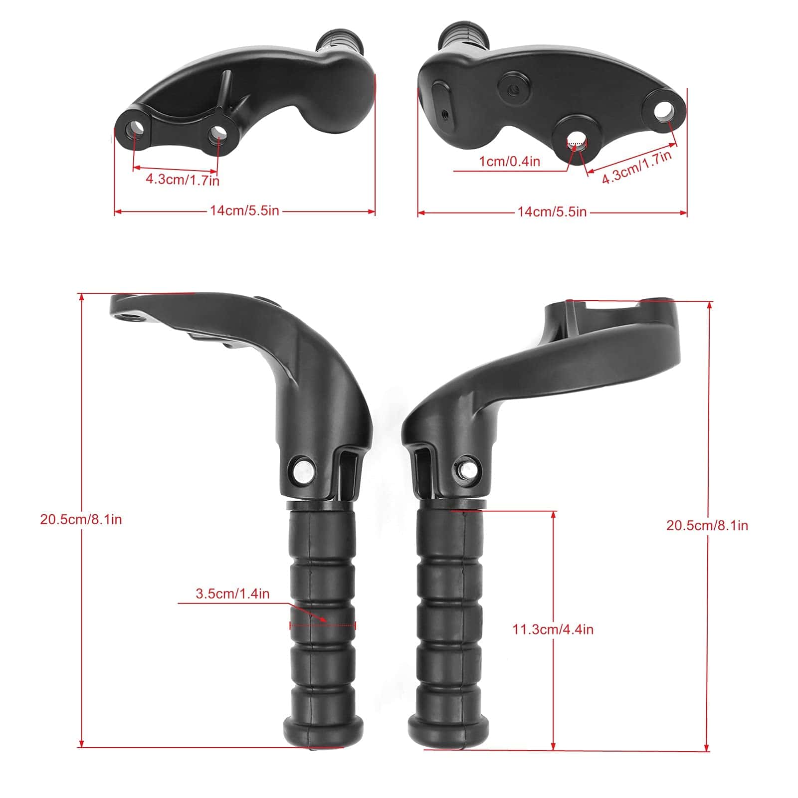 Worldmotop Reposapiés de pasajero trasero para motocicletas - Imagen 5