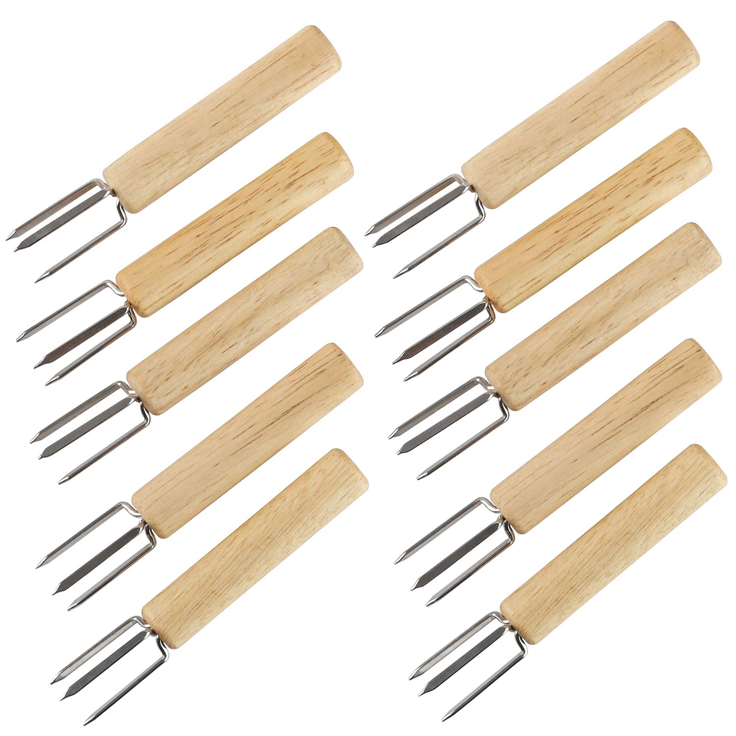 Set de 10 Pinchos para Elote de Acero Inoxidable con Mango