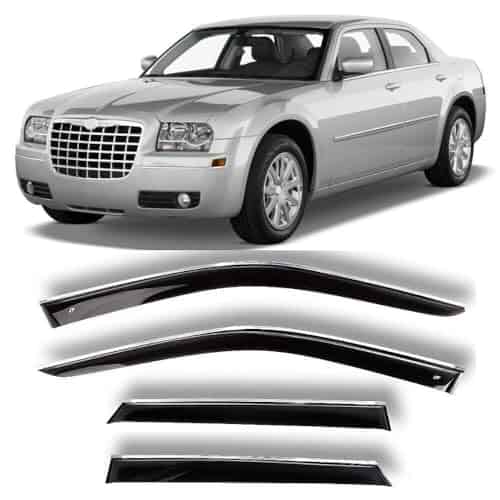 Conjunto de 4 deflectores de ventana cromados - Molduras