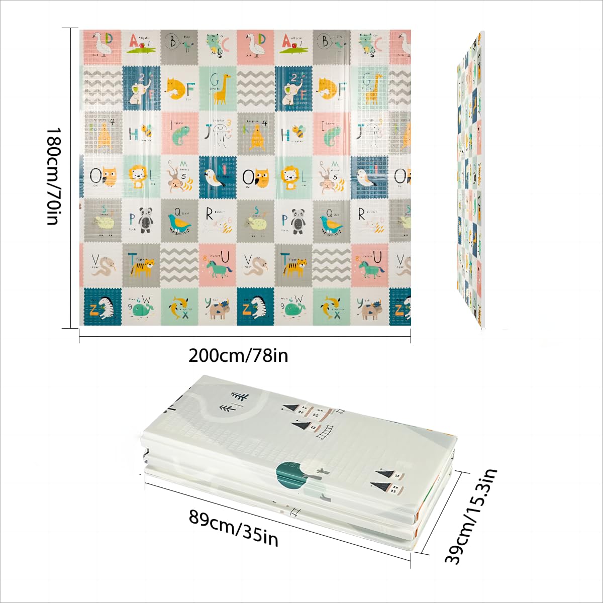 FLAGAV Tapete de Juego para Bebés, Tapete de Gateo Extra - Imagen 3