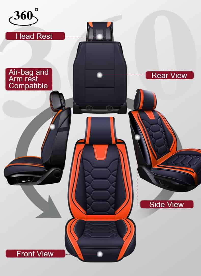 Cubiertas de asiento para automóvil OASIS -Naranja - Imagen 5