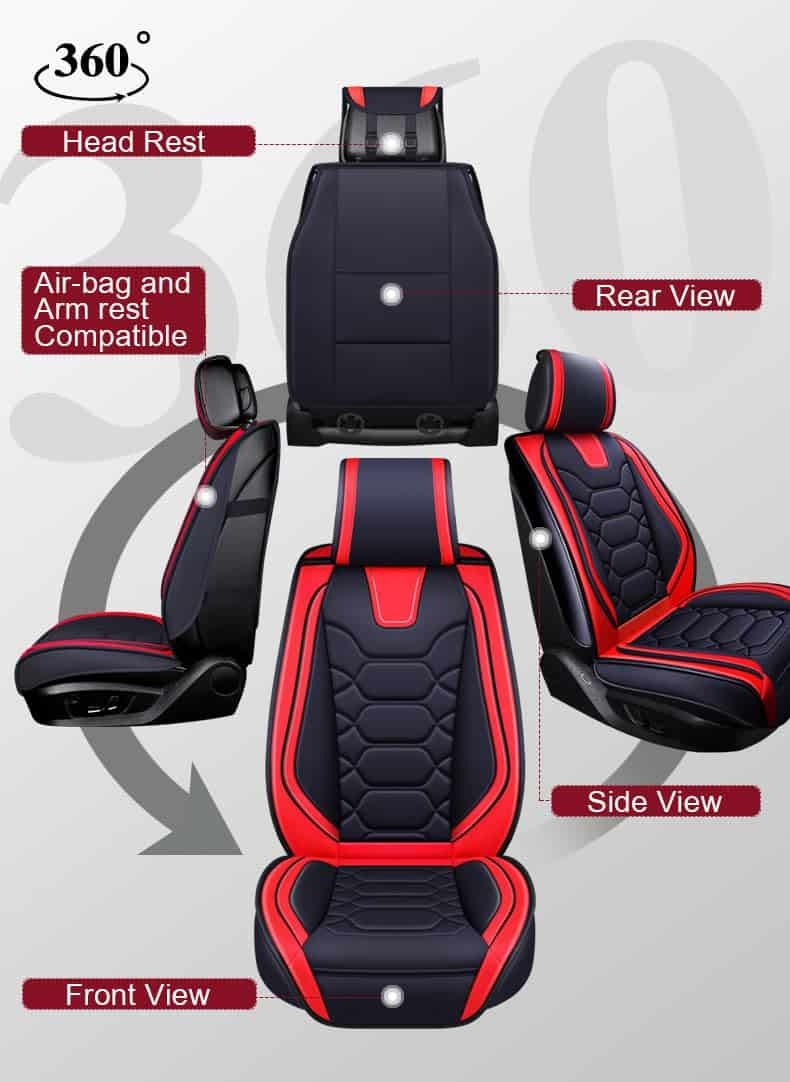 Cubiertas de Asiento para Automóvil OASIS -Negro y Rojo - Imagen 3