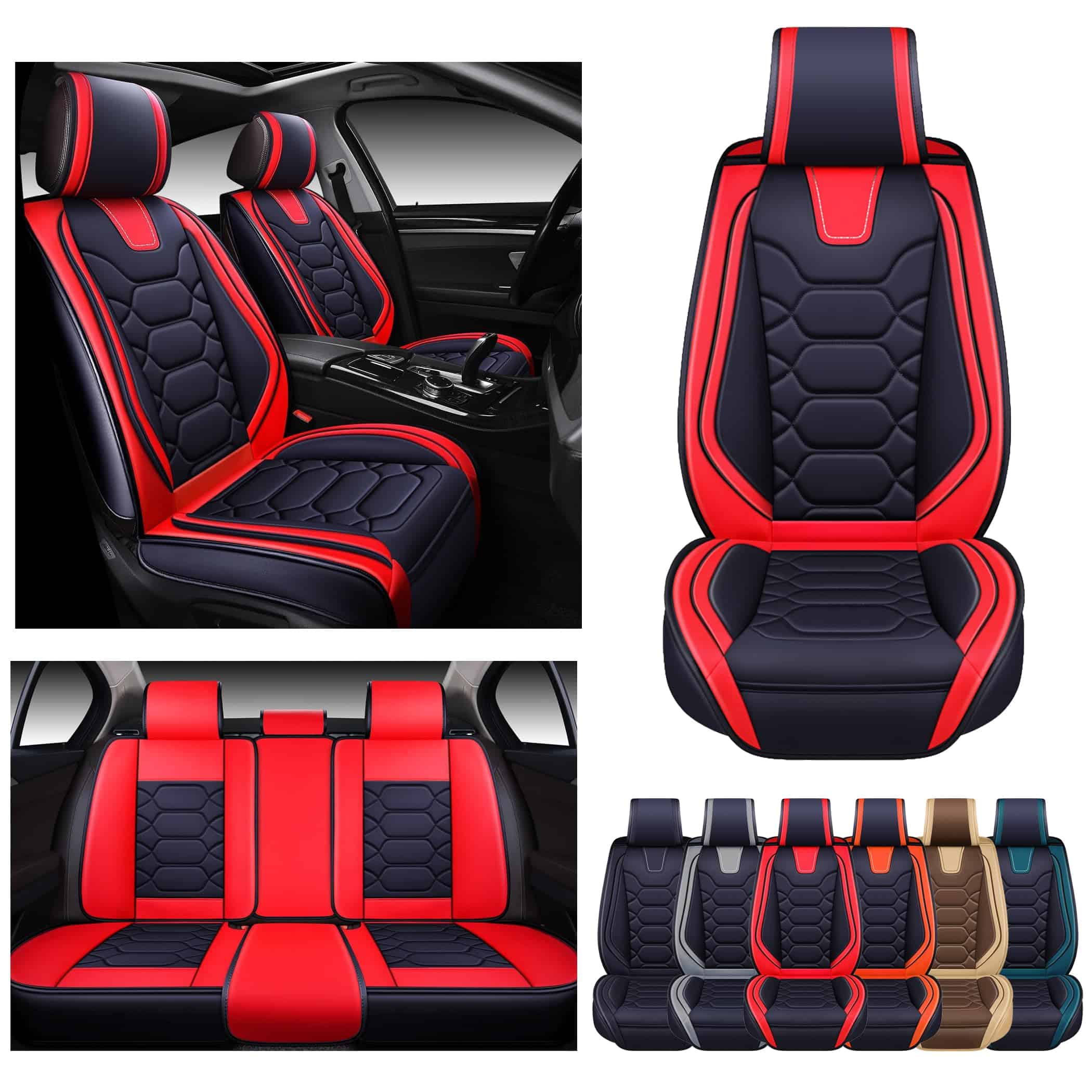 Cubiertas de Asiento para Automóvil OASIS -Negro y Rojo