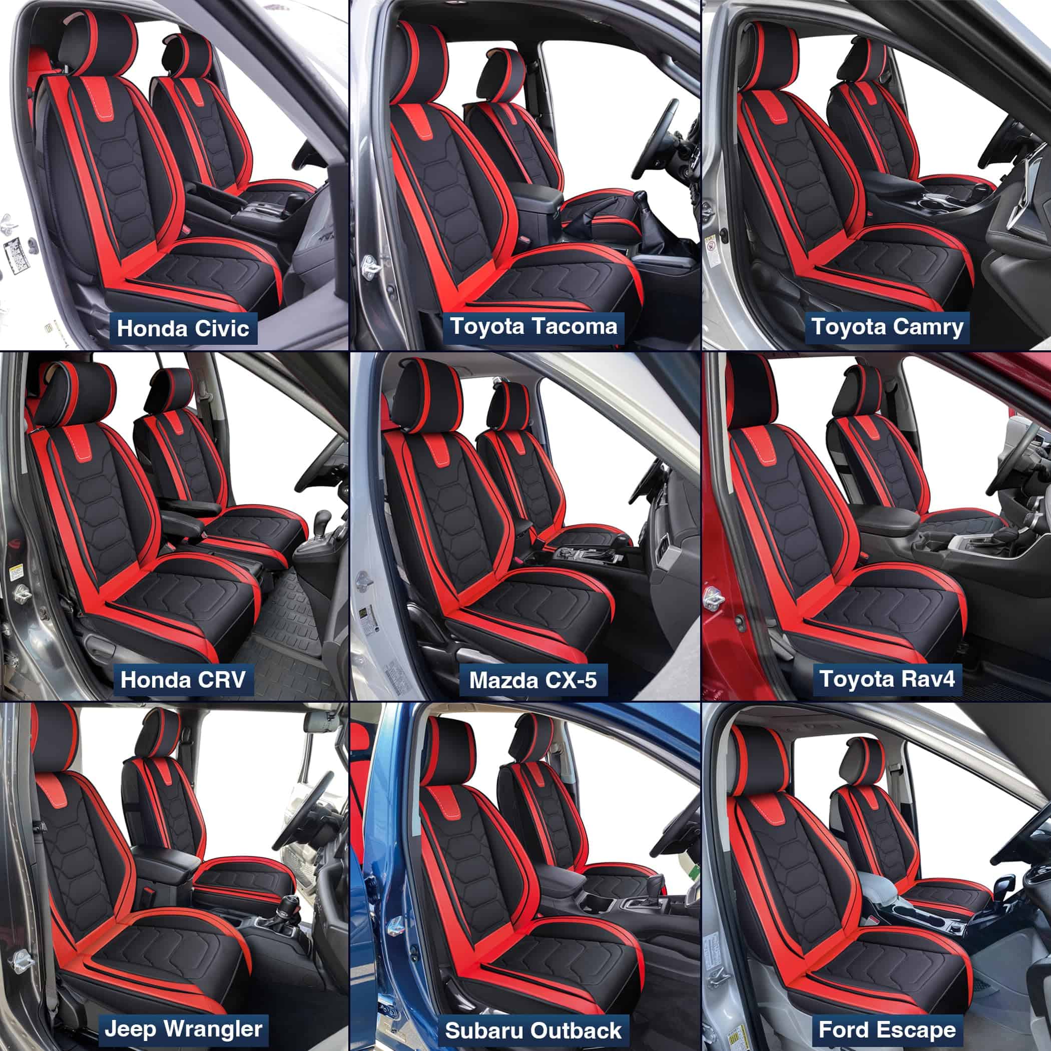 Cubiertas de Asiento para Automóvil OASIS -Negro y Rojo - Imagen 6