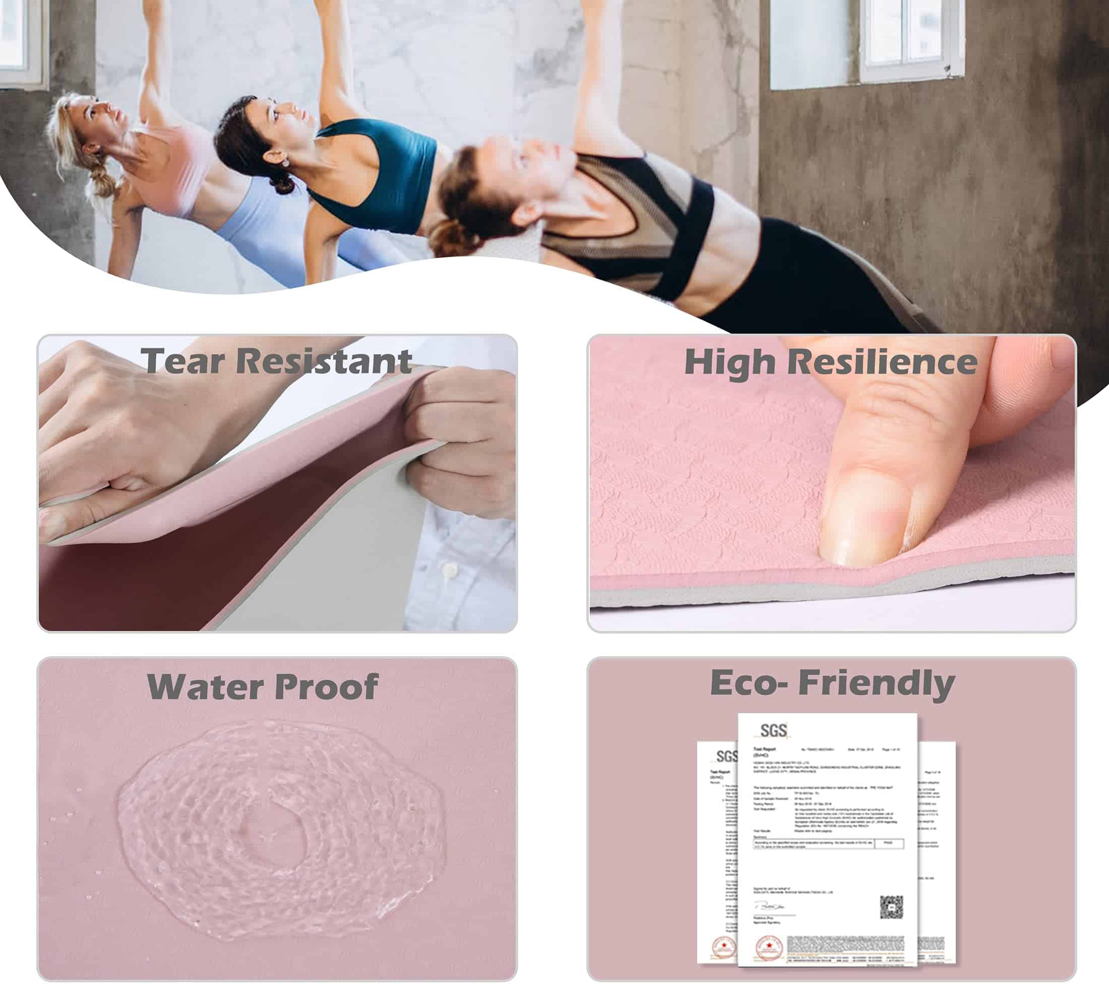Tapete de Yoga Extra Grueso 1/3'' Antideslizante para - Imagen 4