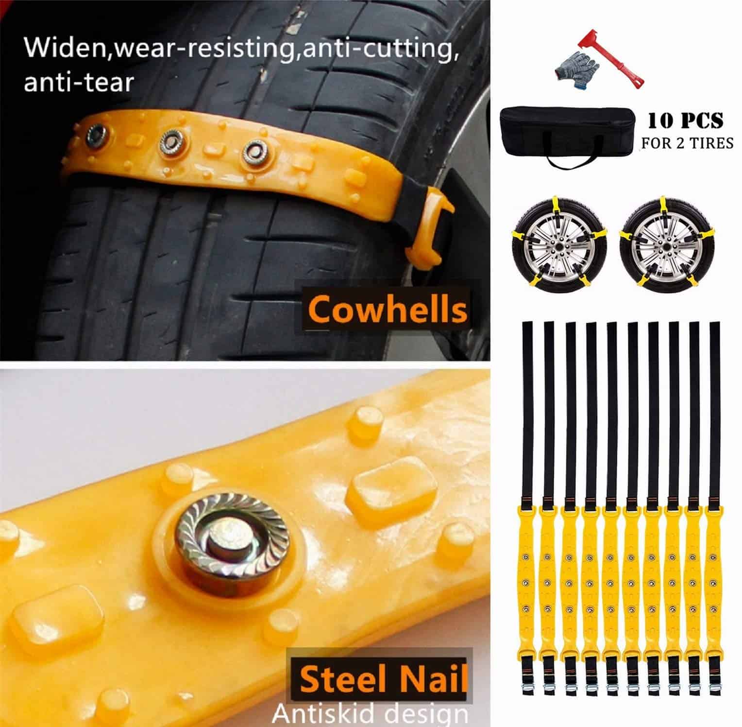 Cadenas antideslizantes para nieve ajustables universales - Imagen 4