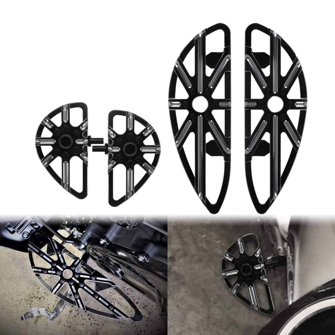 HDBUBALUS Conjunto de Reposapiés para Motocicleta Tablones