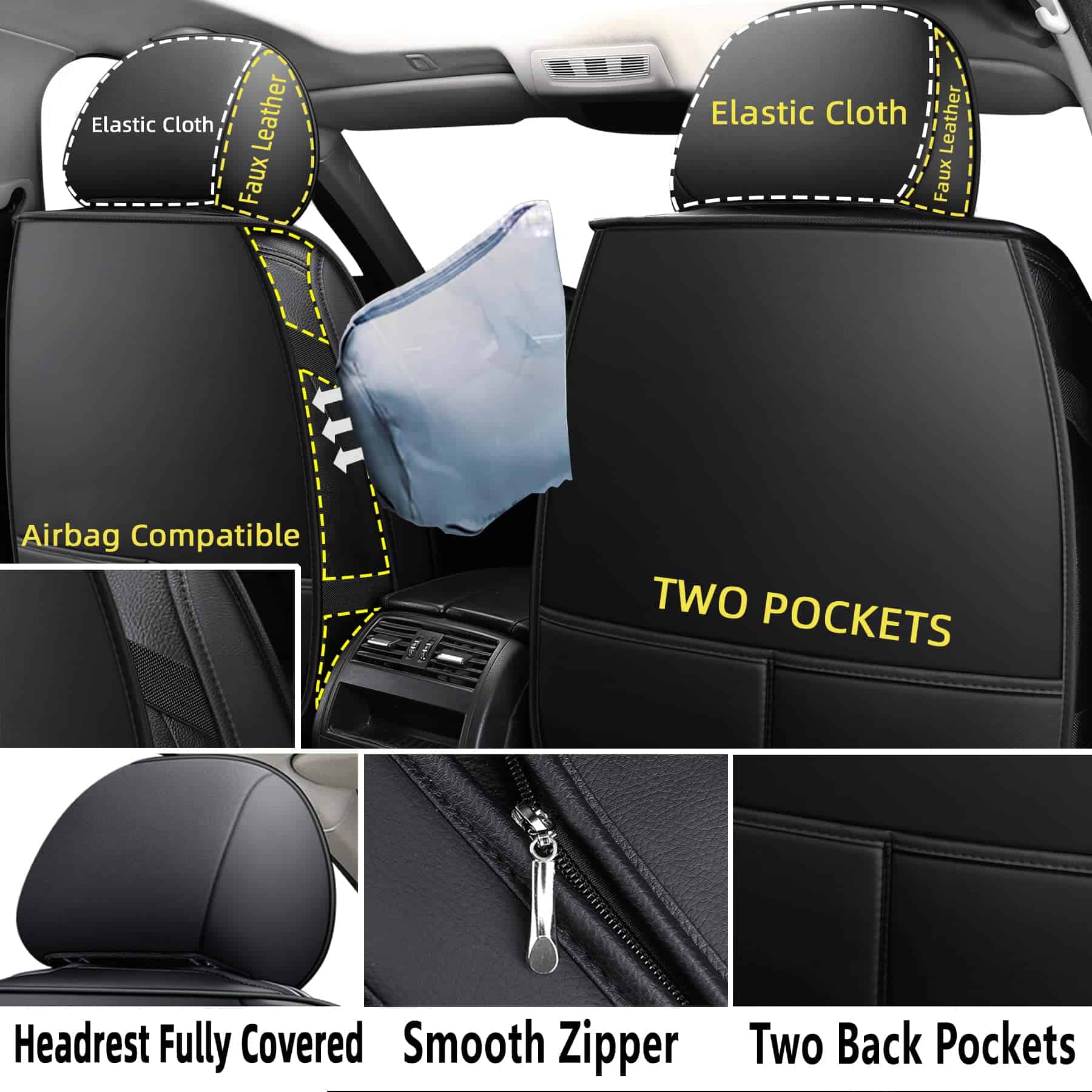 Fundas de Asiento de Auto de Cuero CAPITAUTO, Funda de - Imagen 3
