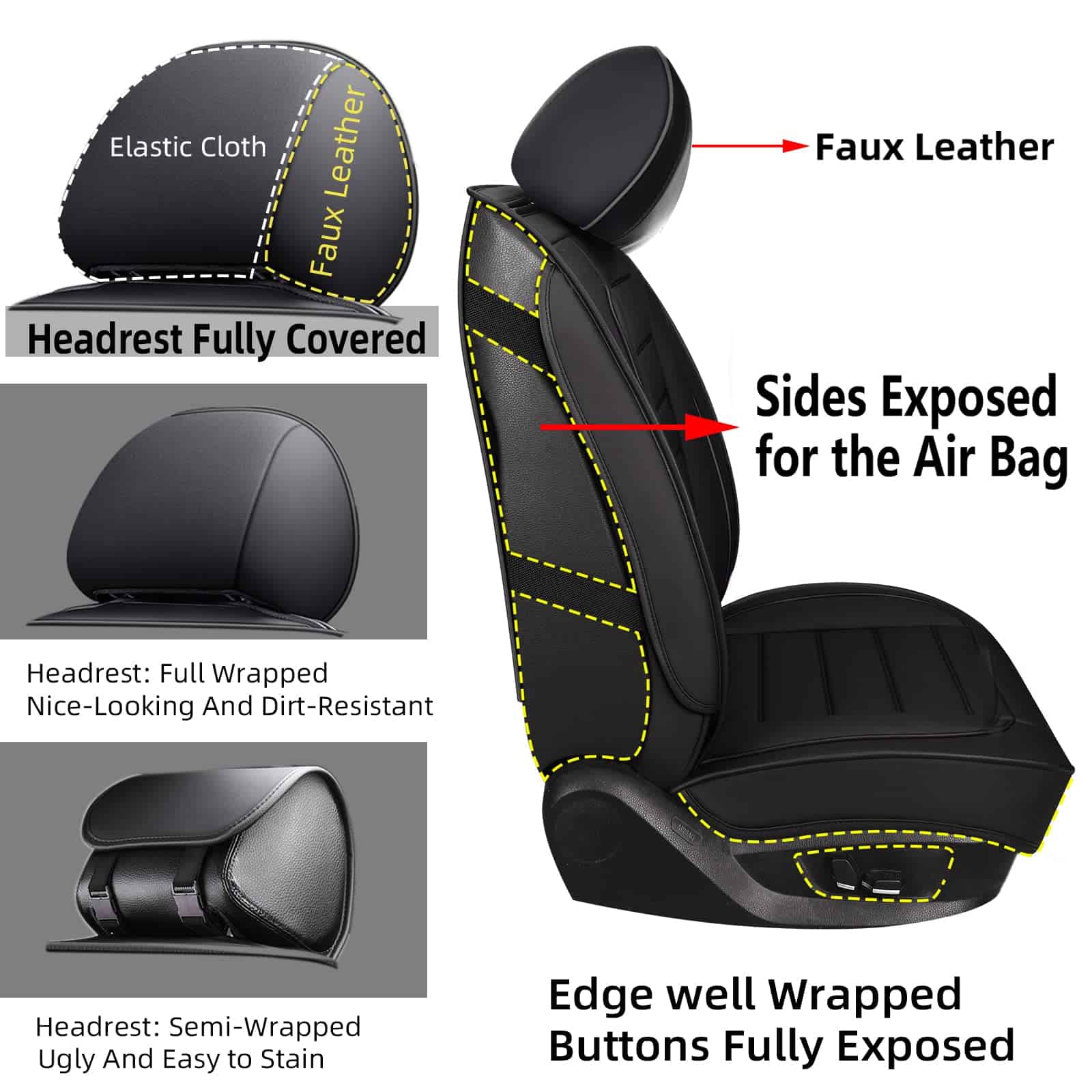 Fundas de Asiento de Auto de Cuero CAPITAUTO, Funda de - Imagen 4