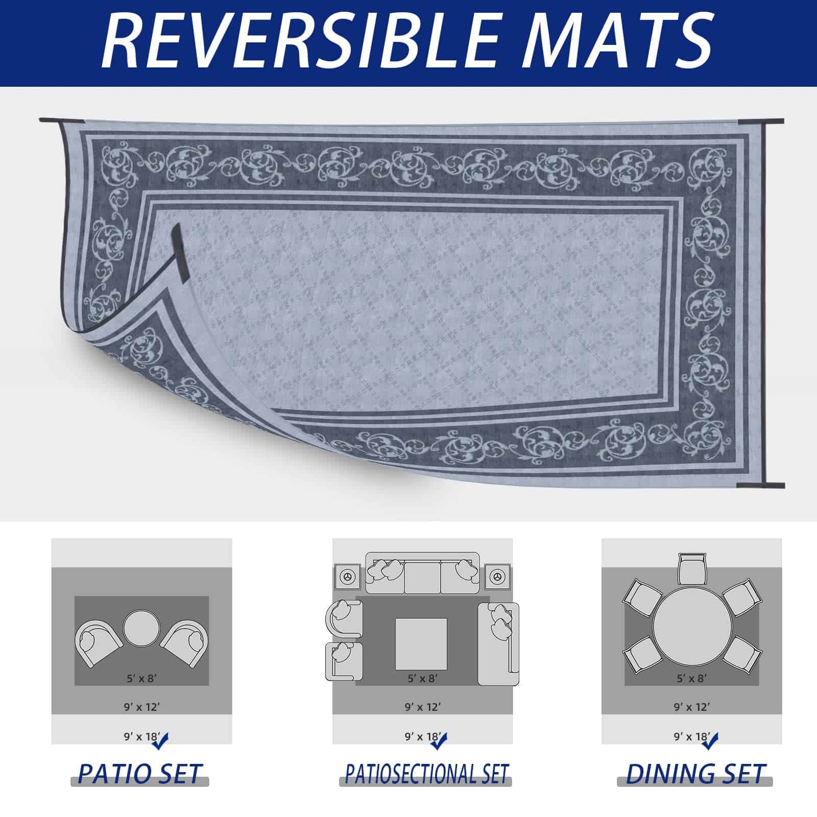 Tapetes para patio y RV EEZ RV Products 9ft x 12ft - Imagen 5