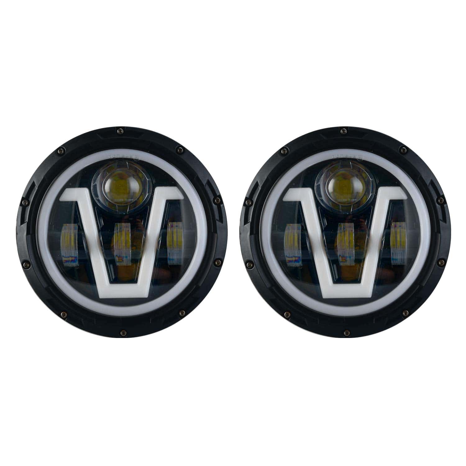 DHung 2PCS 7inch Halo Headlights Compatible Con Jeep - Imagen 9