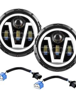 DHung 2PCS 7inch Halo Headlights Compatible Con Jeep