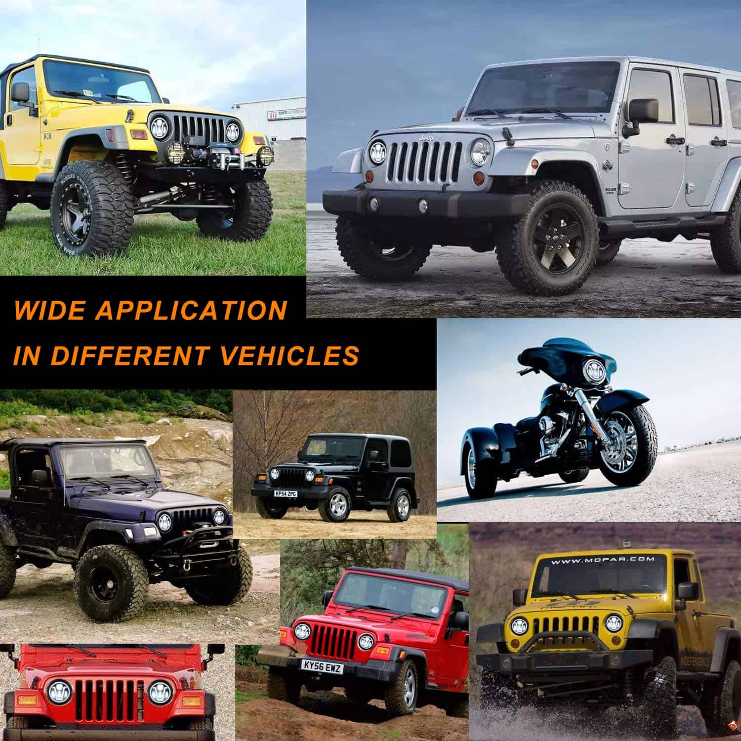 DHung 2PCS 7inch Halo Headlights Compatible Con Jeep - Imagen 8