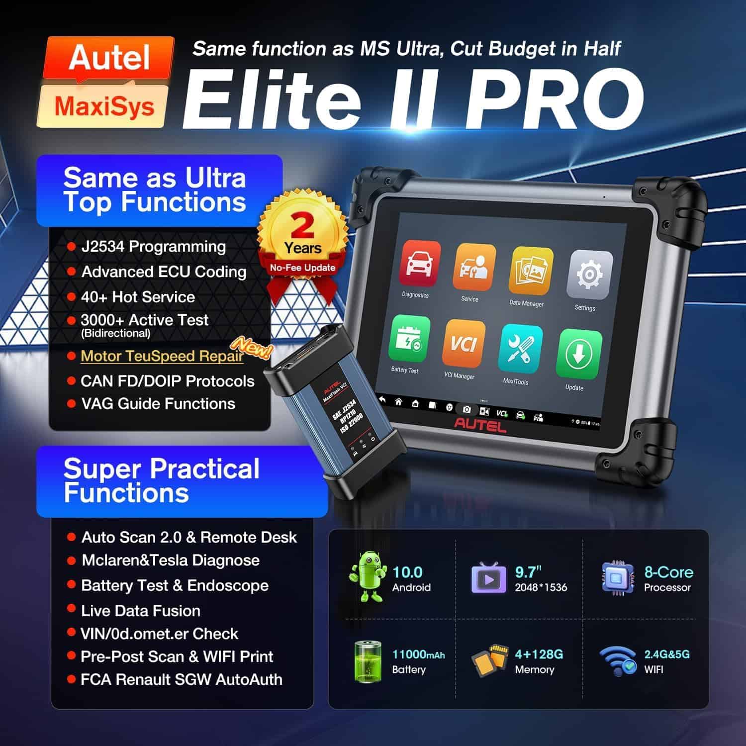 Autel MaxiSys Elite II PRO 2025, Actualización gratuita de - Imagen 3