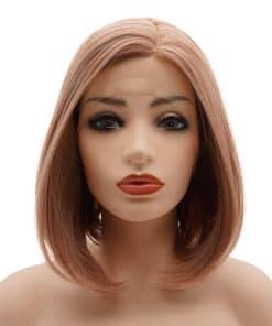 Peluca Frontal de Encaje Sintético Realista -Mezcla de Oro R