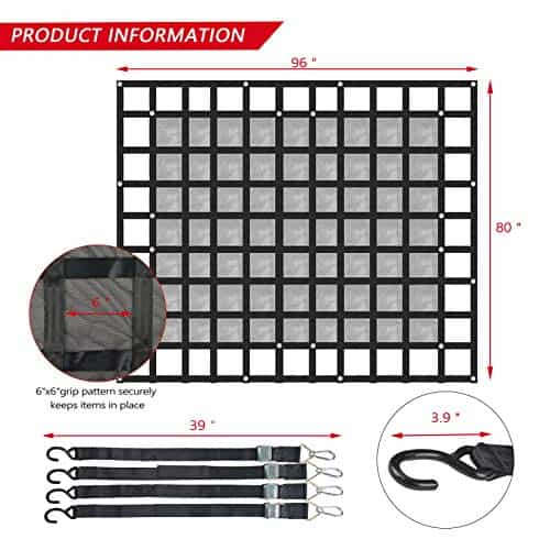 Red de carga Surmountway para cama de camioneta con malla - Imagen 8