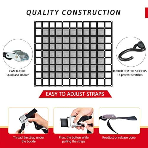 Red de carga pesada Surmountway con malla (72" x 57"), - Imagen 5