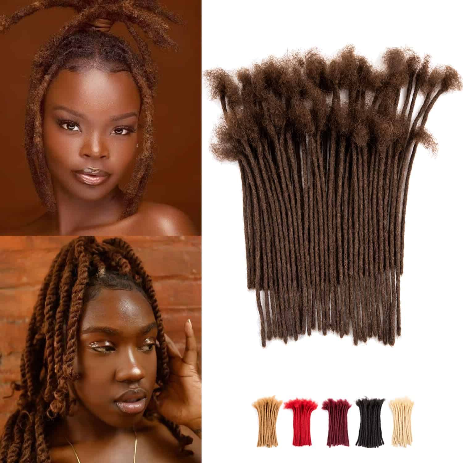 Extensiones de Rastas de Cabello Humano 100% de 8 Pulgadas