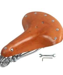 Asiento de silla de cuero duradero para bicicleta vintage