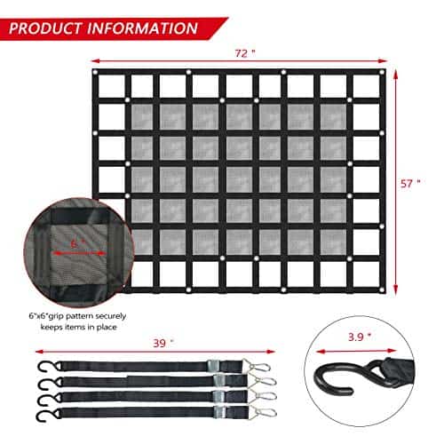 Red de carga pesada Surmountway con malla (72" x 57"), - Imagen 4