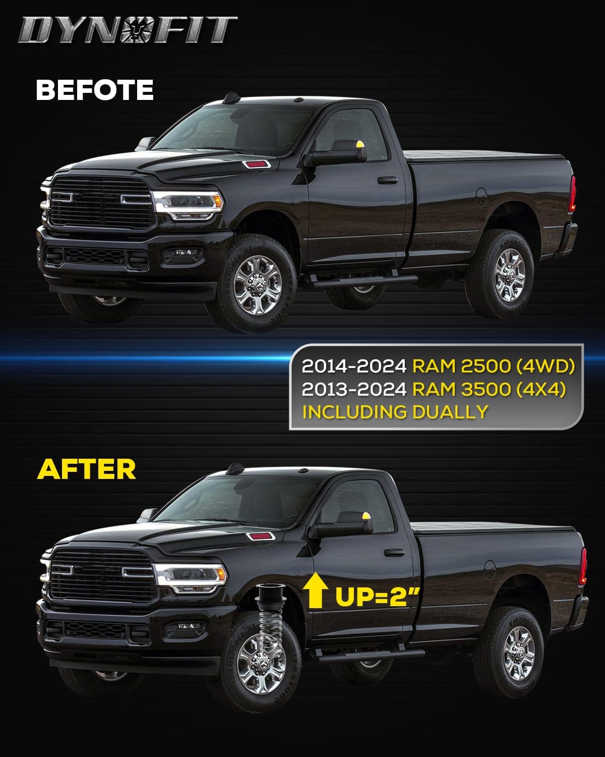 Kit de elevación delantero de 2" para Ram 2500 4WD - Imagen 4