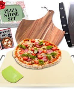 Piedra para pizza de 15 pulgadas con pala para pizza,