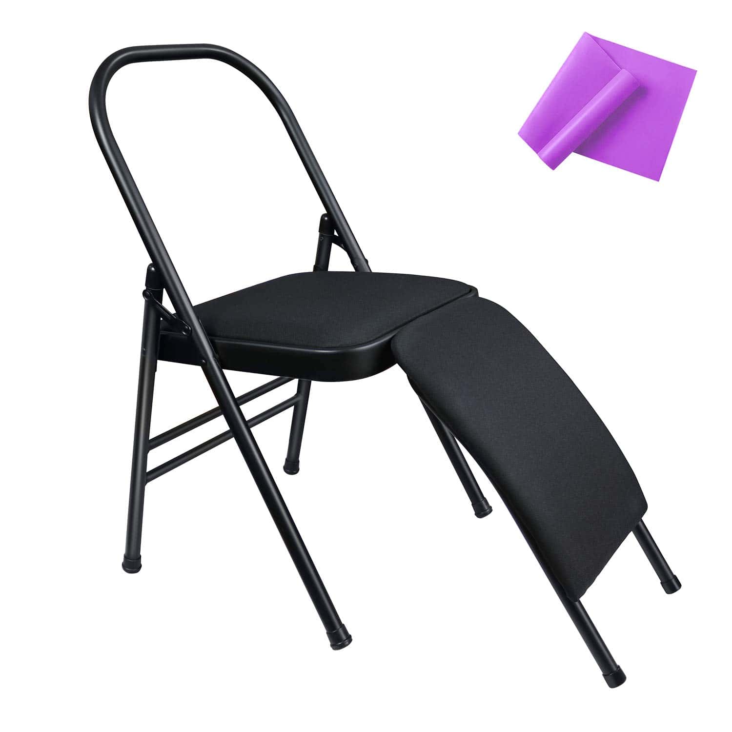 Silla auxiliar de yoga INNOLIFE con soporte -Negro con sopor
