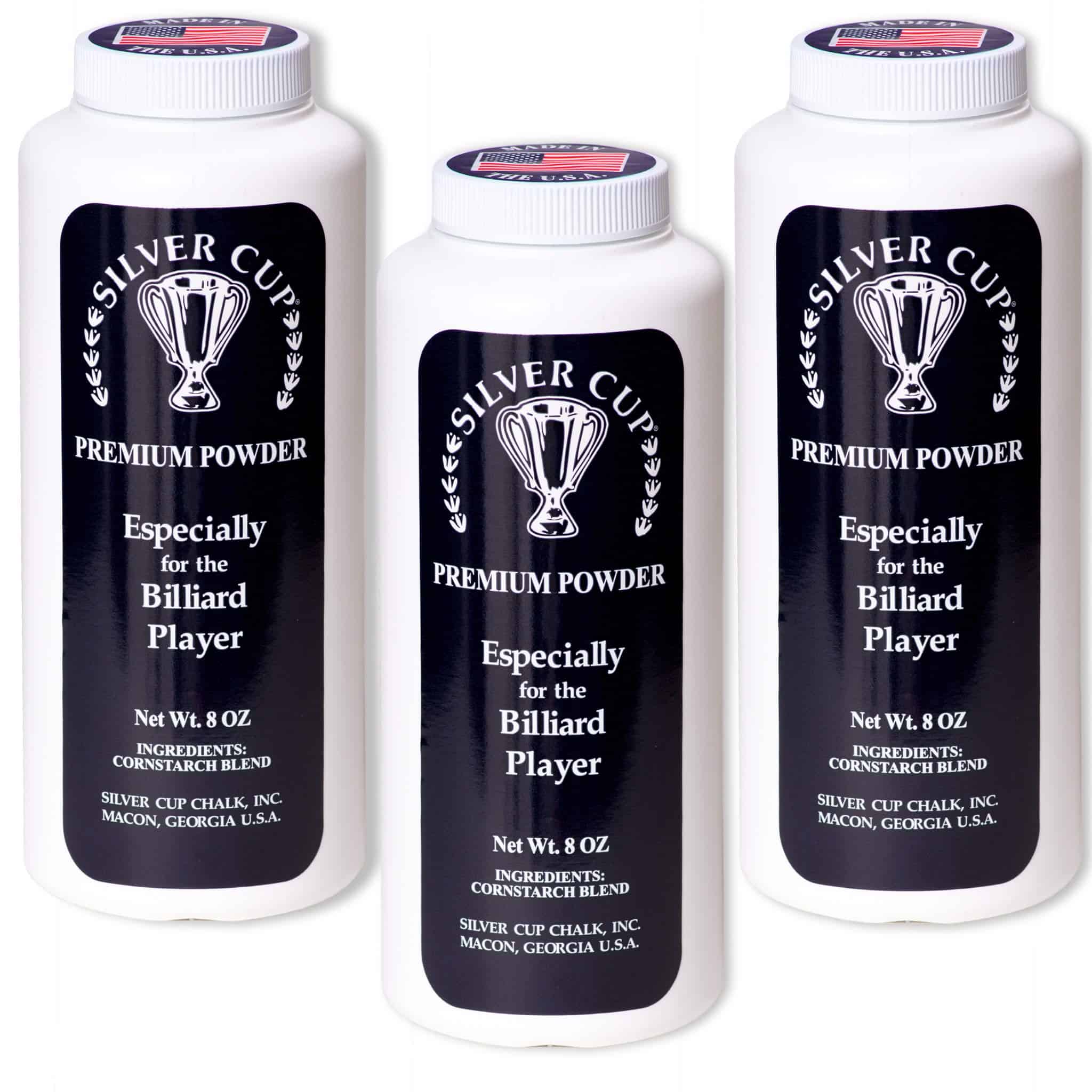 Polvo de Tiza Silver Cup Billiard Premium Blanco 8 oz.