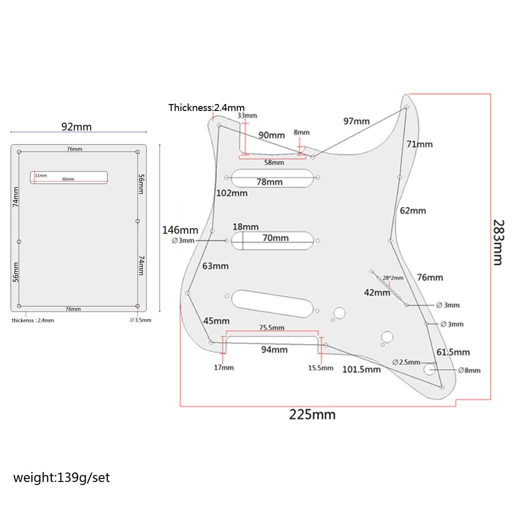 Alnicov 11 Hole Guitar Pickguard PVC Material Guitar Guard - Imagen 7