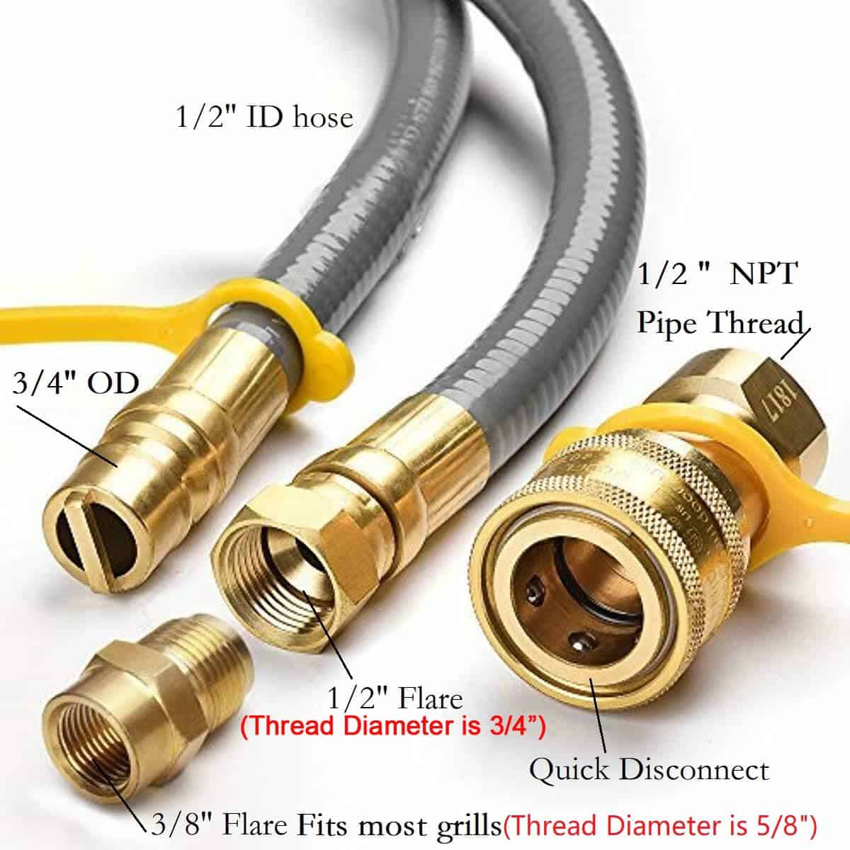 Kit de Conversión de Manguera de Gas Natural de 10 Pies 1/2 - Imagen 3