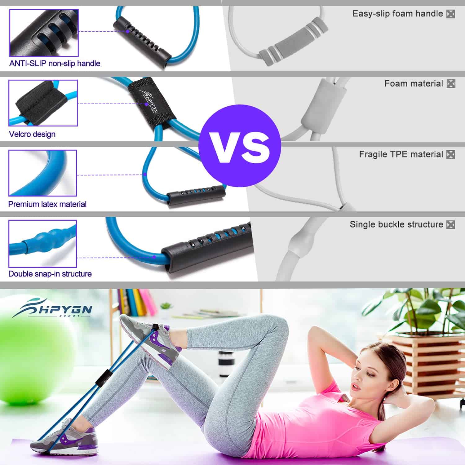 Bandas de Resistencia, Bandas de Ejercicio en Forma de 8 - Imagen 8
