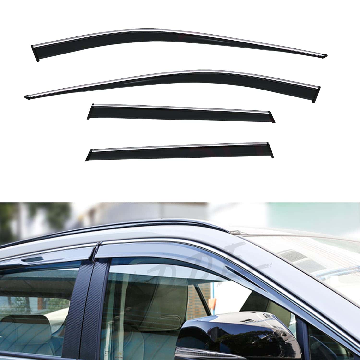 PLDDE 4X Humo Tintado con Moldura Cromada Viseras para