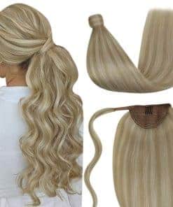 Extensión de Cola de Caballo de Cabello -Rubio Dorado con De