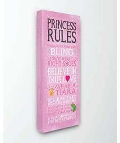The Kids Room by Stupell Pink Princess Rules Canvas Wall