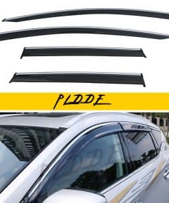 PLDDE 4pcs Deflectores de Ventana con Tinte Ahumado y Cromo