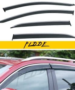 PLDDE 4pcs Humo con Ribete Cromado Viseras de Ventanas