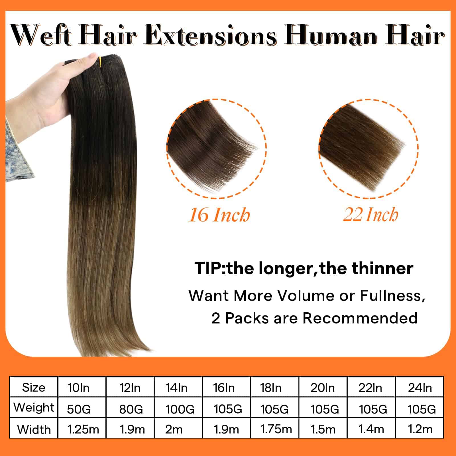 Extensiones de Cabello Weft Full Shine Cabello Humano - Imagen 4