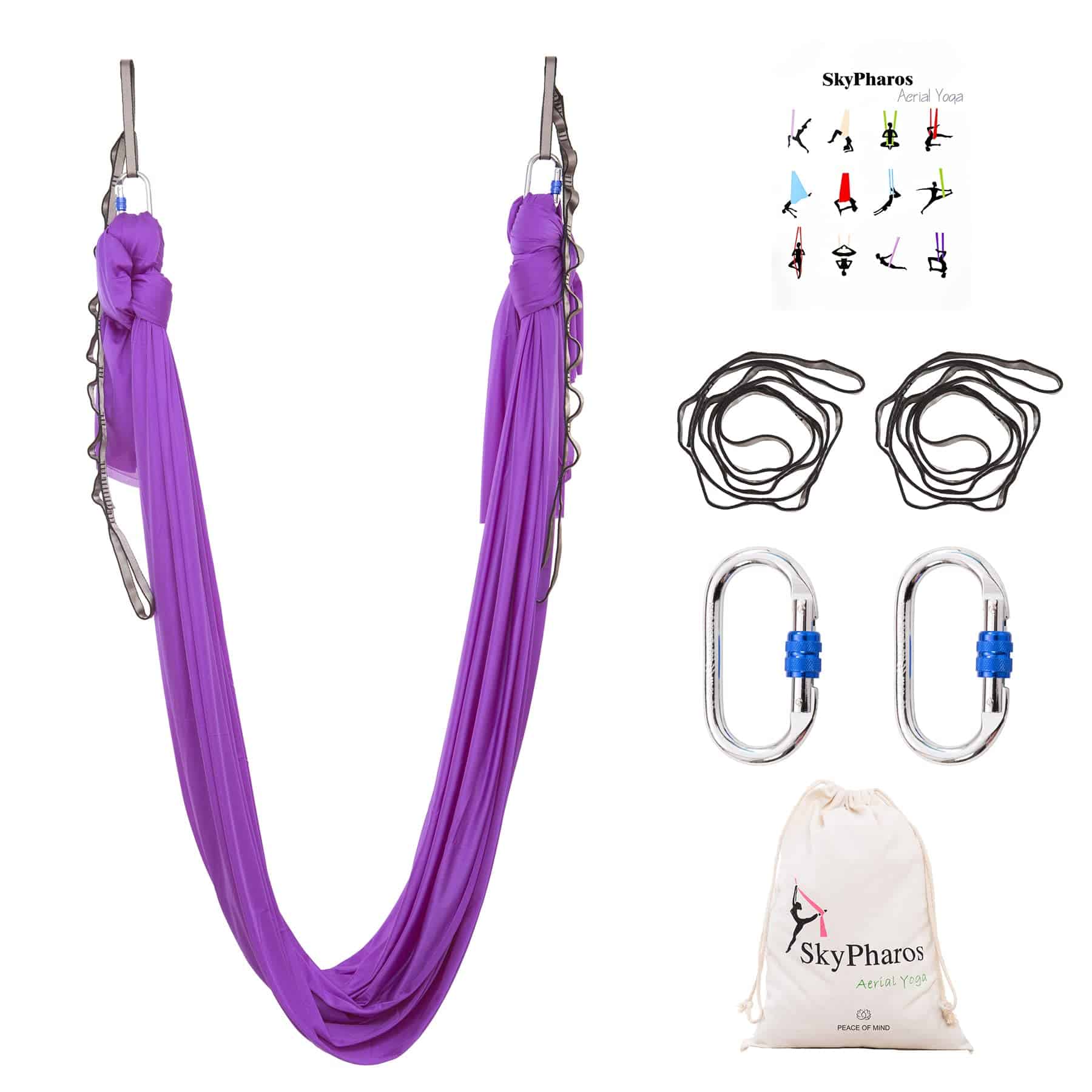 Juego de Columpios de Yoga Aéreo SKYPHAROS 5.5 -VIOLETA