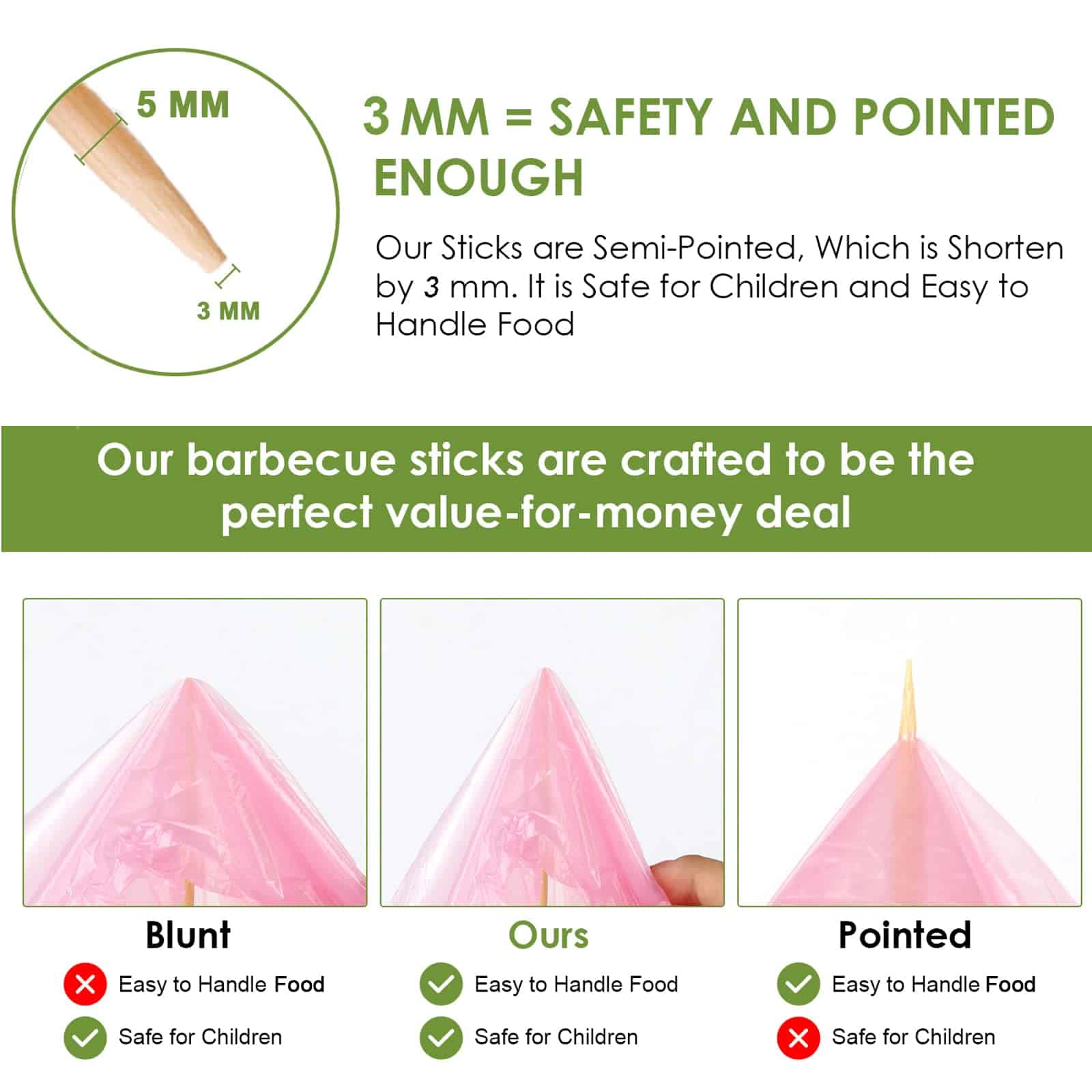 Palitos para S'mores de 36" de Largo y 5mm de Grosor, 60 - Imagen 5